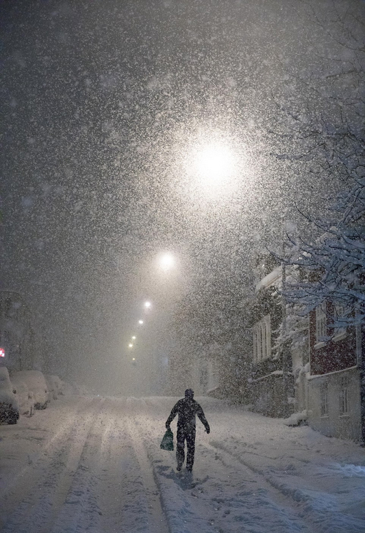 冰岛遇80年最大降雪 一天积雪51厘米银装素裹