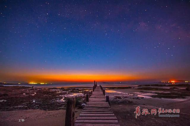 实拍仰口会场村断桥绝美星轨