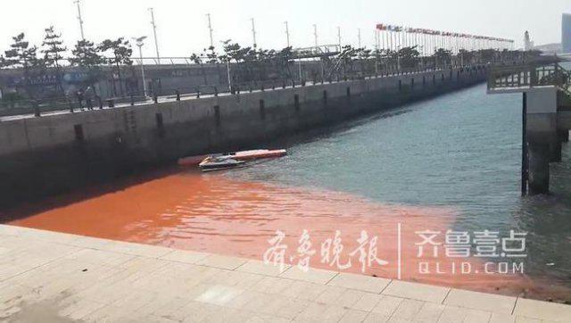 一片赤红！奥帆中心附近海面变这样了咋回事？