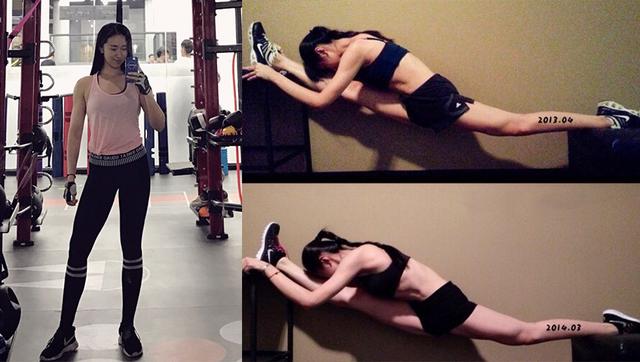 舞蹈美女练健美 满身肌肉也能一字马