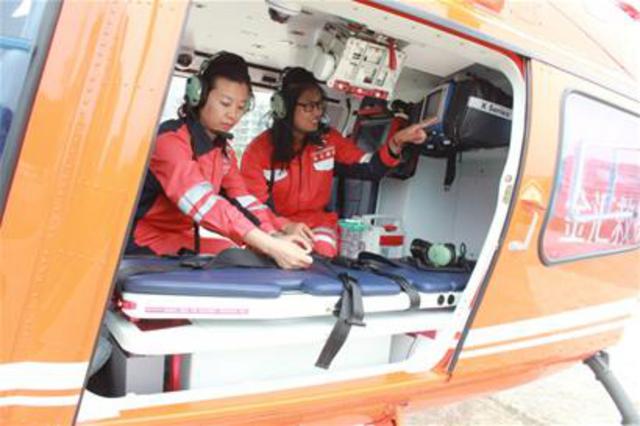 空中120直升机正式上岗 两家医院成首批救援点
