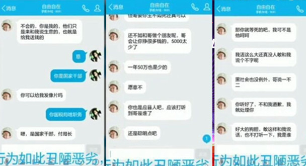 科员冒充副局长网上勾引少女被举报：一年给你50万