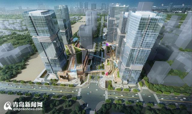 崂山第一高楼主体封顶 高172米投资7.7亿