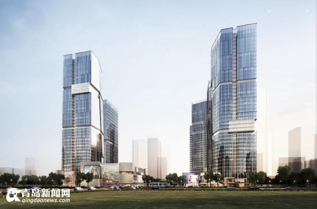 崂山第一高楼主体封顶 高172米投资7.7亿