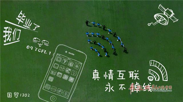 萌出新高度 青岛大学生航拍涂鸦版毕业照