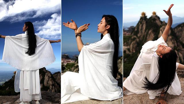 瑜伽女神2200米悬崖绝壁修炼 挑战高难度动作