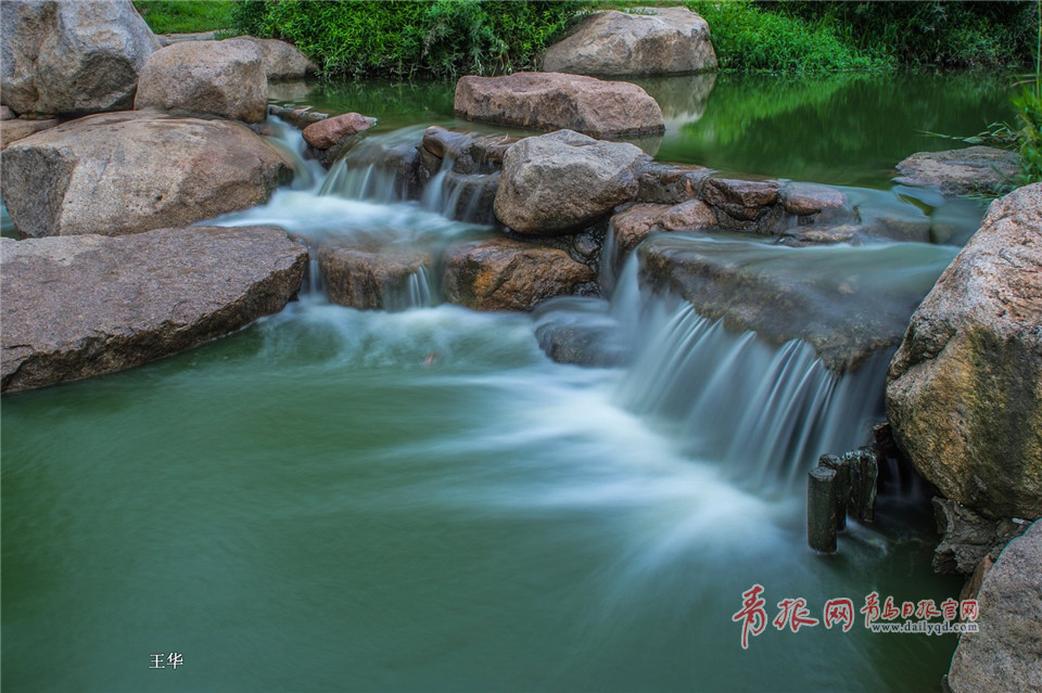 慢门拍雨后李村河：小瀑布曼妙似纱美景怡人