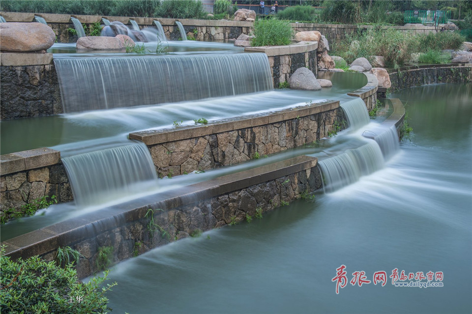 慢门拍雨后李村河：小瀑布曼妙似纱美景怡人