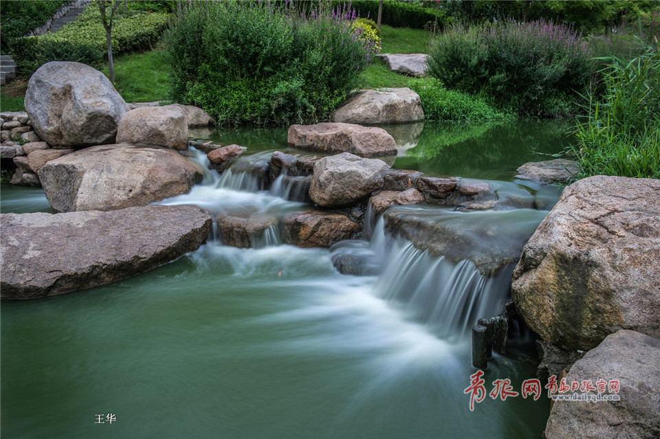 慢门拍雨后李村河：小瀑布曼妙似纱美景怡人