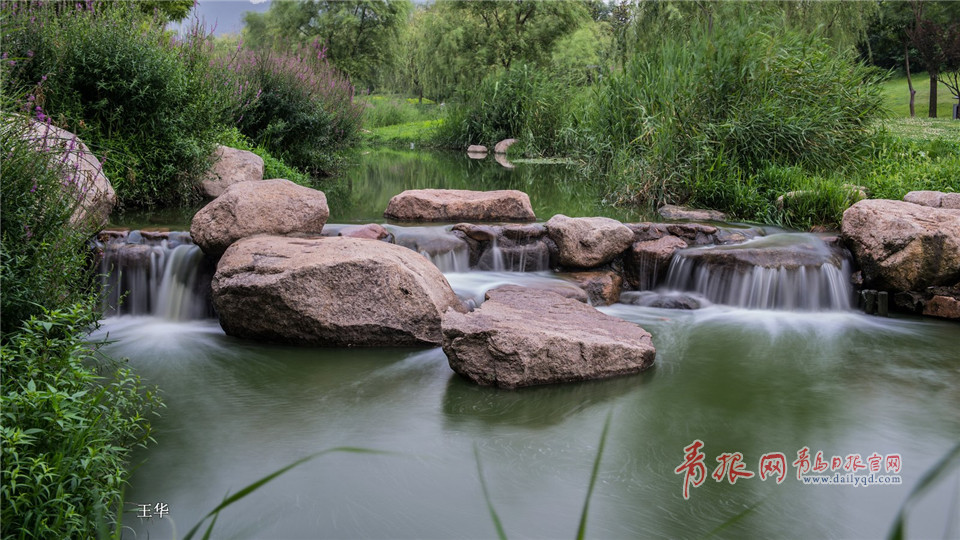 慢门拍雨后李村河：小瀑布曼妙似纱美景怡人