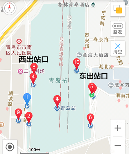 青岛火车站周边停车场